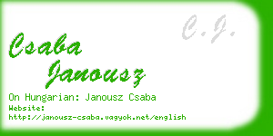 csaba janousz business card